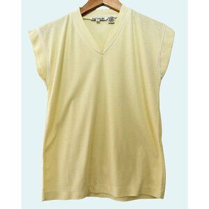 Vintage JASON MAXWELL Cap Sleeve Yellow Top Shirt Tee 90s / 00s Size S